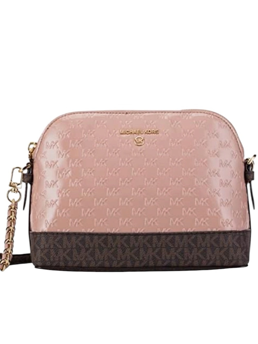 NWT Michael Kors Jet Set Charm Large Dome Crossbody Fawn 32F1GT9C7A